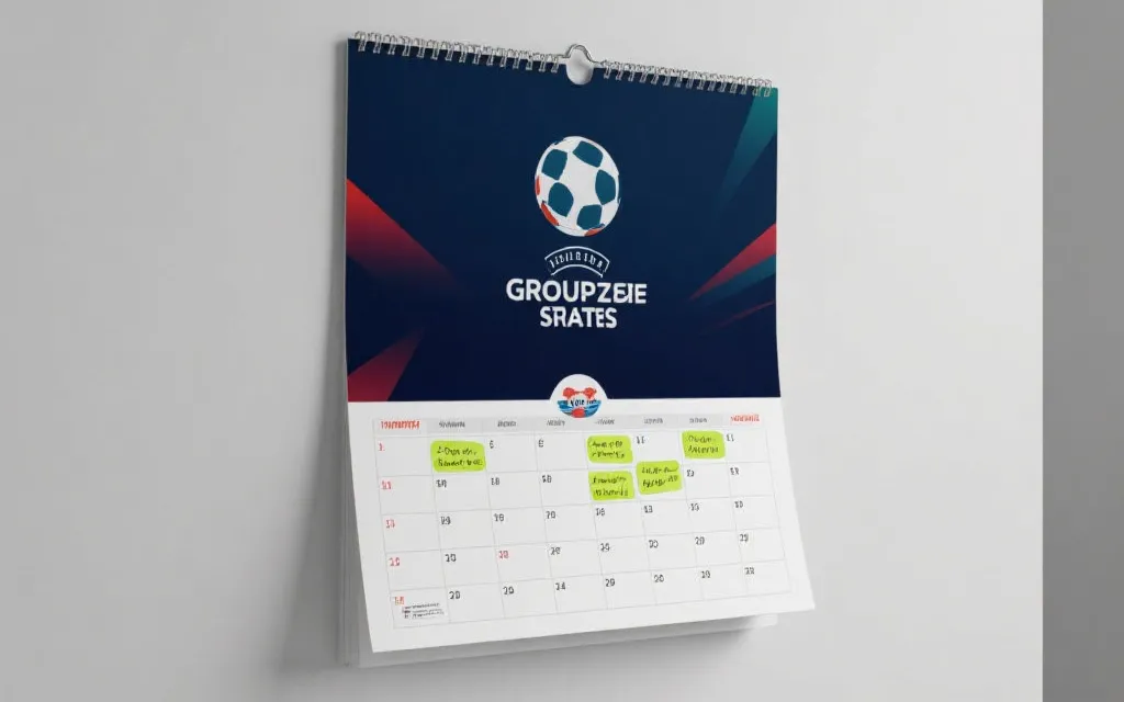 抽签后球迷在墙上标注小组赛赛程与分组形势